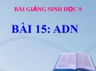 Bài giảng Sinh học 9 bài 15: ADN