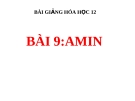 Bài giảng Hóa học 12 bài 9: Amin