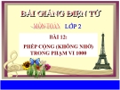 Bài giảng Phép cộng (không nhớ) trong phạm vi 1000 - Toán 2 - GV.Lê Văn Hải