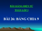 Bài giảng Bảng chia 9 - Toán 3 - GV.Ng.P.Hùng