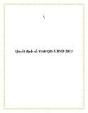 Quyết định số 1160/QĐ-UBND 2013