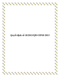 Văn bản số 18/2013/QĐ-UBND 2013