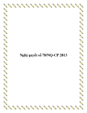 Nghị quyết số 78/NQ-CP 2013