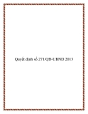 Quyết định số 271/QĐ-UBND 2013