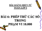 Bài giảng Phép trừ các số trong phạm vi 10 000 - Toán 3 - GV.Ng.P.Hùng