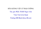 Bài giảng Vật lý đại cương (PGS Đỗ Ngọc Uẩn) - Chương 13 Thuyết động học phân tử các chất khí và định luật phân bố