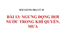 Bài giảng Địa lý 10 bài 13: Ngưng đọng hơi nước trong khí quyển. Mưa