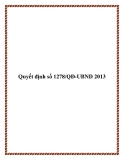Quyết định số 1278/QĐ-UBND 2013
