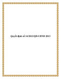 Văn bản số 14/2013/QĐ-UBND 2013