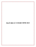 Quyết định số 1110/QĐ-UBND 2013