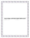 Văn bản số 09/2013/QĐ-UBND