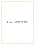 Kế hoạch số 2568/KH-UBND 2013
