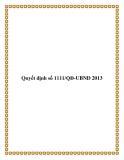 Quyết định số 1111/QĐ-UBND 2013