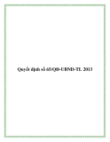 Quyết định số 65/QĐ-UBND-TL 2013