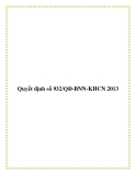 Quyết định số 932/QĐ-BNN-KHCN 2013