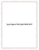 Quyết định số 3012/QĐ-UBND 2013