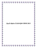 Quyết định số 2624/QĐ-UBND 2013