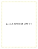 Văn bản số 29/2013/QĐ-UBND 2013