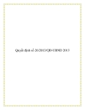 Văn bản số 26/2013/QĐ-UBND 2013