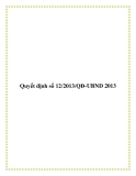 Văn bản số 12/2013/QĐ-UBND 2013
