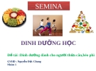 Tiểu luận: Dinh dưỡng dành cho người thừa cân, béo phì