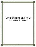 Sáng kiến kinh nghiệm: Giải toán có lời văn lớp 1