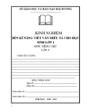 Sáng kiến kinh nghiệm: Rèn kỹ năng viết văn miêu tả cho học sinh lớp 4