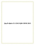 Văn bản số 11/2013/QĐ-UBND