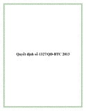 Quyết định số 1327/QĐ-BTC 2013