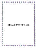 Văn bản chỉ thị số 07/CT-UBND 2013