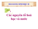 Bài giảng Sinh học 10 bài 3: Các nguyên tố hóa học và nước