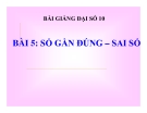 Bài giảng Số gần đúng - Sai số - Đại số 10 - GV. Trần Thiên