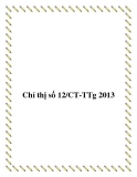 Chỉ thị số 12/CT-TTg 2013