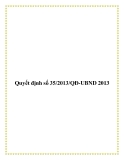 Văn bản số 35/2013/QĐ-UBND 2013