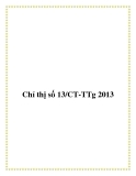 Chỉ thị số 13/CT-TTg 2013