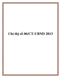 Chỉ thị số 06/CT-UBND 2013