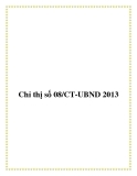 Văn bản chỉ thị số 08/CT-UBND 2013