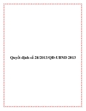 Văn bản quyết định số 28/2013/QĐ-UBND