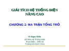 Bài giảng Giải tích hệ thống điện nâng cao: Chương 2 - Võ Ngọc Điều