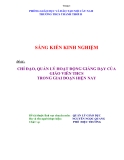 SKKN: Chỉ đạo, quản lý hoạt động giảng dạy của giáo viên THCS trong giai đoạn hiện nay