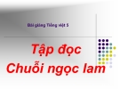 Bài giảng Tập đọc: Chuỗi ngọc lam - Tiếng việt 5 - GV.N.T.Hồng