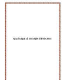 Văn bản số 1111/QĐ-UBND 2013