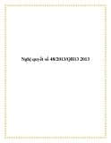 Nghị quyết số 48/2013/QH13 2013