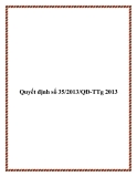 Quyết định số 35/2013/QĐ-TTg 2013