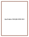 Quyết định số 982/QĐ-UBND 2013