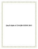 Quyết định số 234/QĐ-UBND 2013