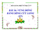 Bài giảng Địa lý 9 bài 36: Vùng Đồng Bằng Sông Cửu Long (tt)