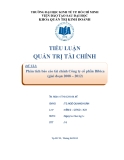 Tiểu luận: Phân tích báo cáo tài chính Công ty cổ phần Bibica (giai đoạn 2008 – 2012)