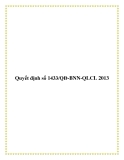 Quyết định số 1433/QĐ-BNN-QLCL 2013