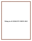 Thông tư số 15/2013/TT-NHNN 2013